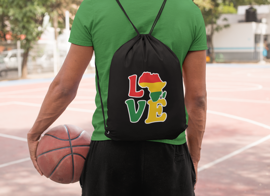 "Love" Juneteenth * Black History Month - Outdoor Drawstring Bag